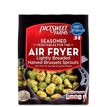Seasoned Lightly Breaded Halved Brussels Sprouts with Olive Oil, Sea Salt & Cracked Pepper