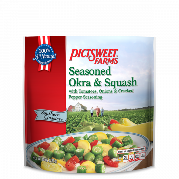 Seasoned Okra & Squash with Tomatoes, Onions & Cracked Pepper Seasoning