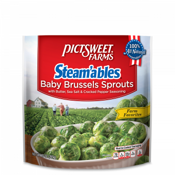 Baby Brussels Sprouts with Sea Salt & Cracked Pepper in Butter Sauce