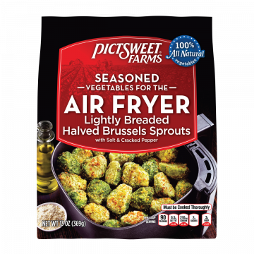 Seasoned Lightly Breaded Halved Brussels Sprouts with Salt & Cracked Pepper