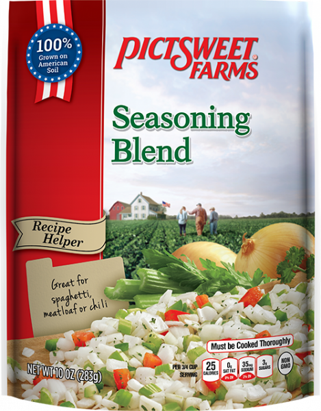 bag of PictSweet Farms frozen seasoning blend