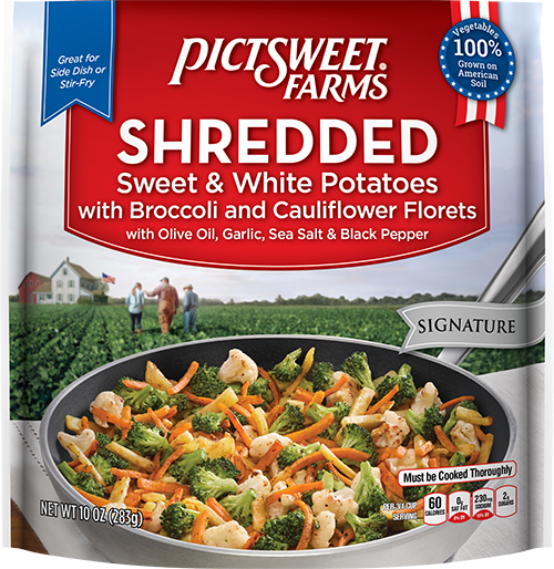 SHREDDED Sweet & White Potatoes with Broccoli and ...